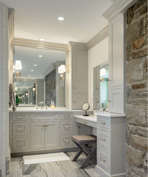 A Bathroom Renovated By Home Remodeling Contractors From Foggy Ridge Interiors.